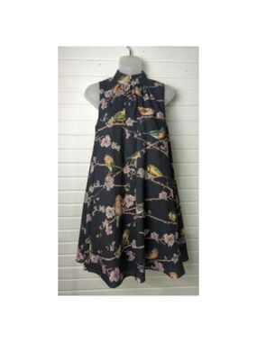 Ted Baker - Black w/ Bird & Floral Print Detail Dress Sz 0